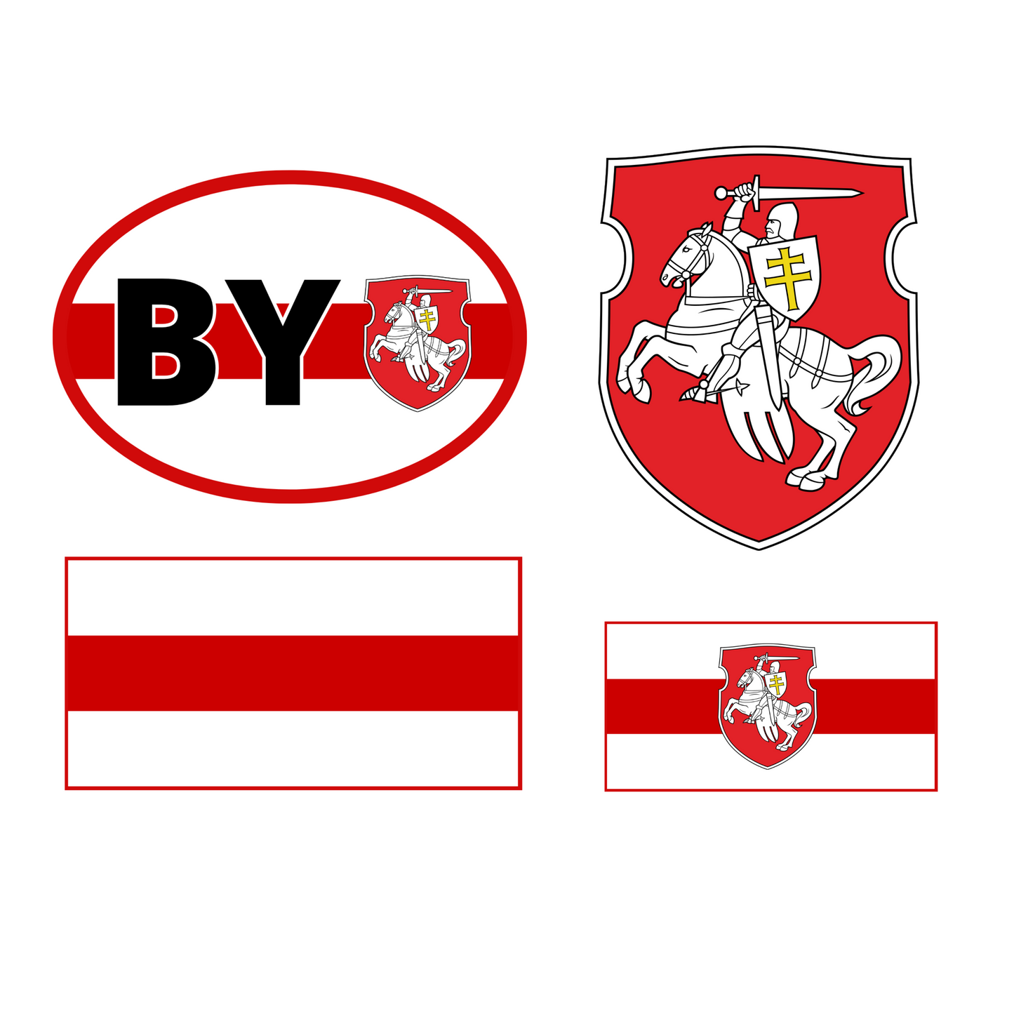 Belarusian Sticker Pagonya Flag 1991 Waterproof Car Decal Belarus Pogonia Set of 4 Car Bumper Vinyl Stickers
