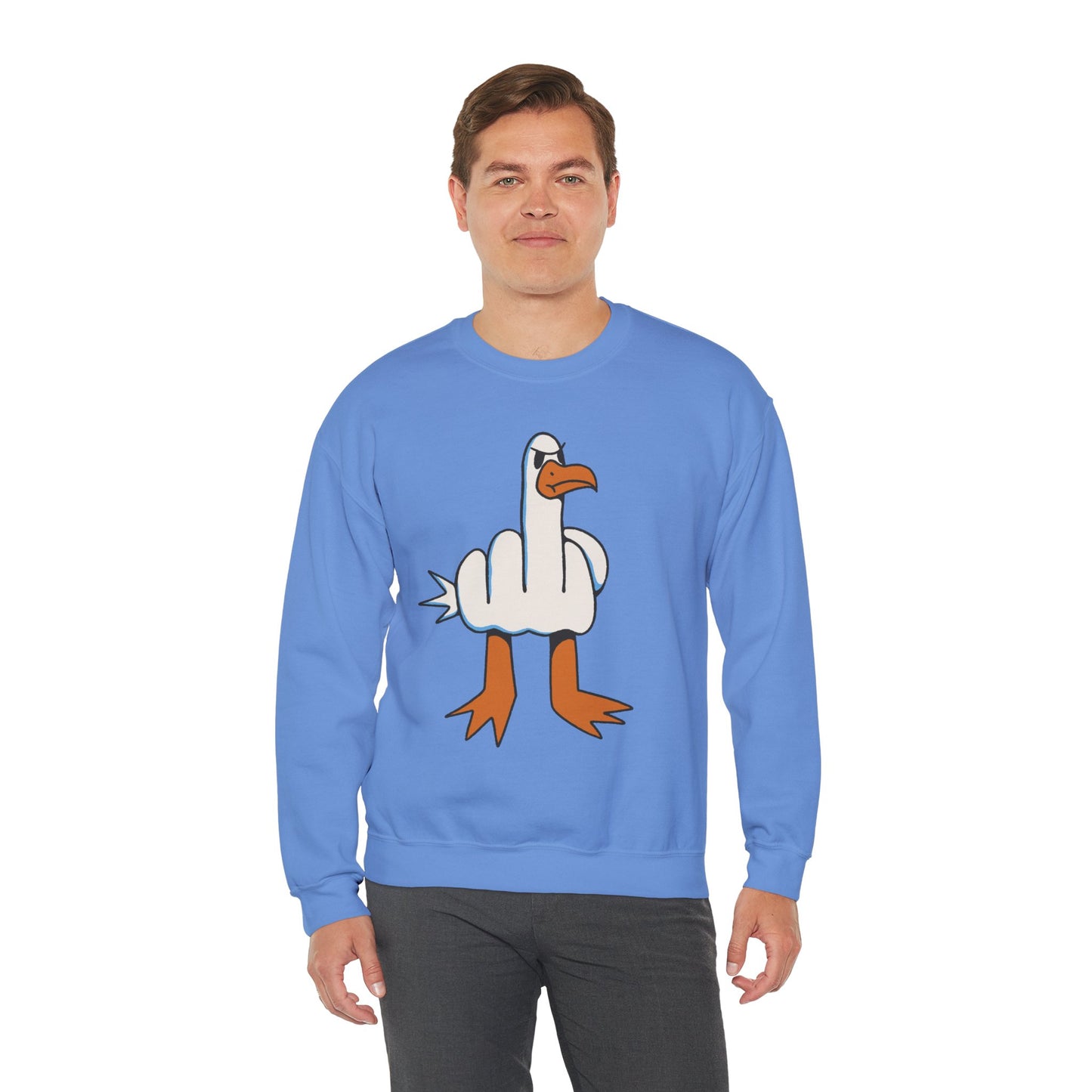 Quirky Silly Goose Graphic Crewneck Sweatshirt