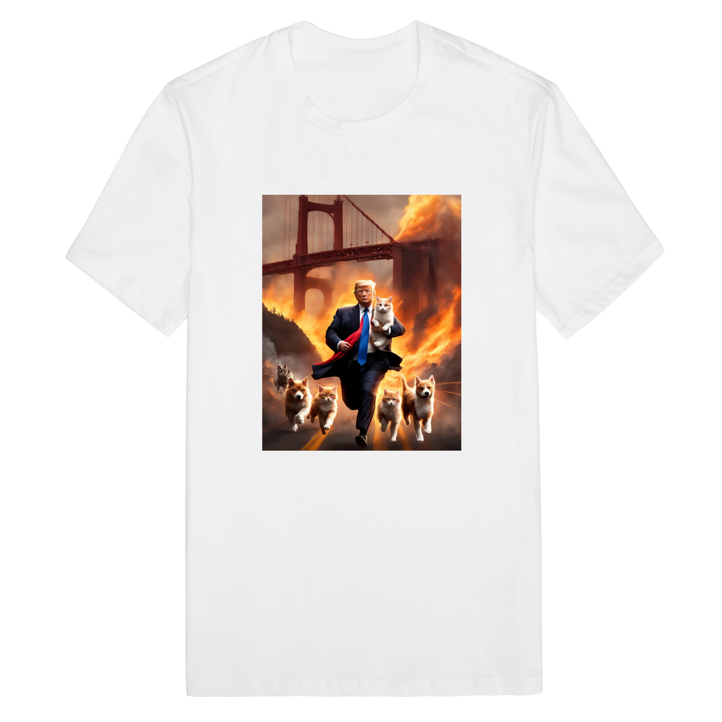 Trump Saving Animals at the Golden Gate Bridge, San Francisco Funny T-Shirt