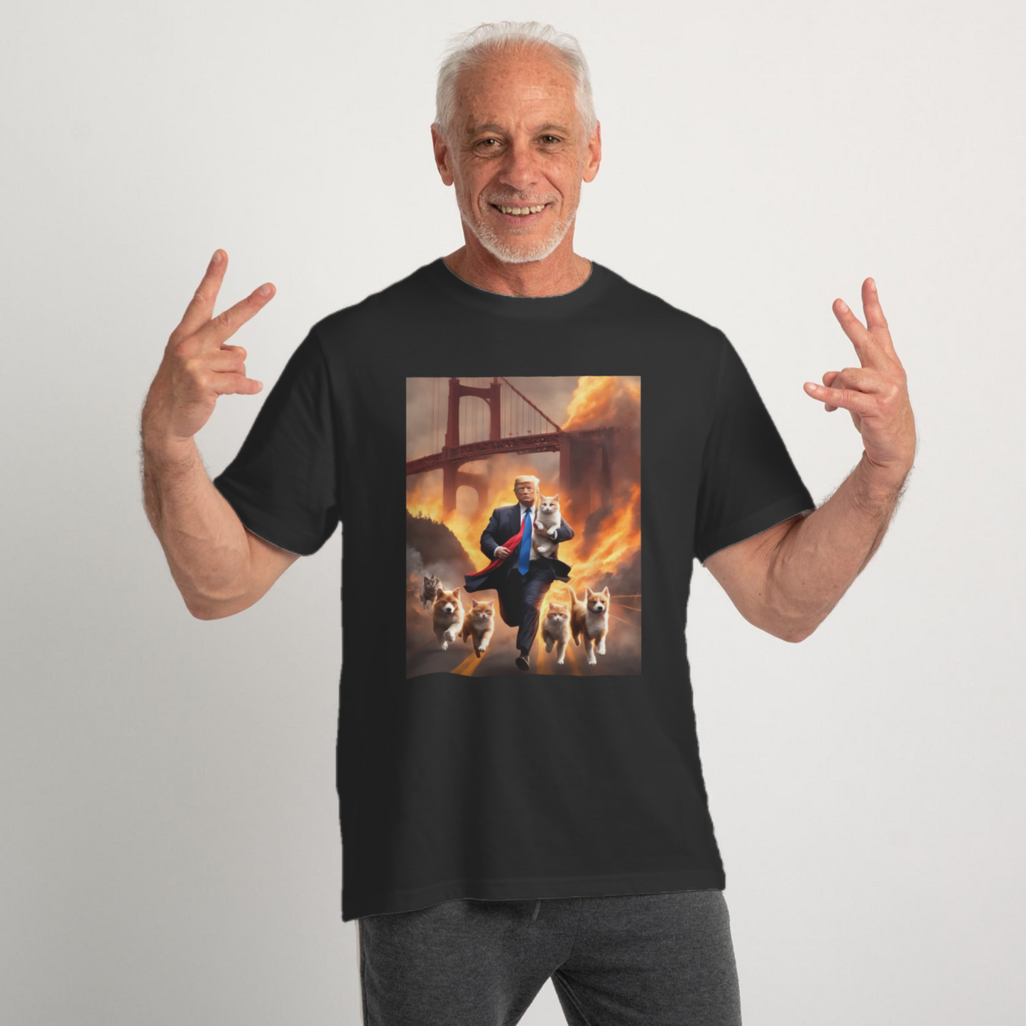 Trump Saving Animals at the Golden Gate Bridge, San Francisco Funny T-Shirt