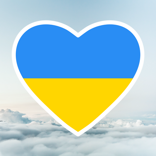 Ukrainian Flag Yellow-Blue Heart Car Decal Pack of 3 Support Ukraine Bumper Sticker