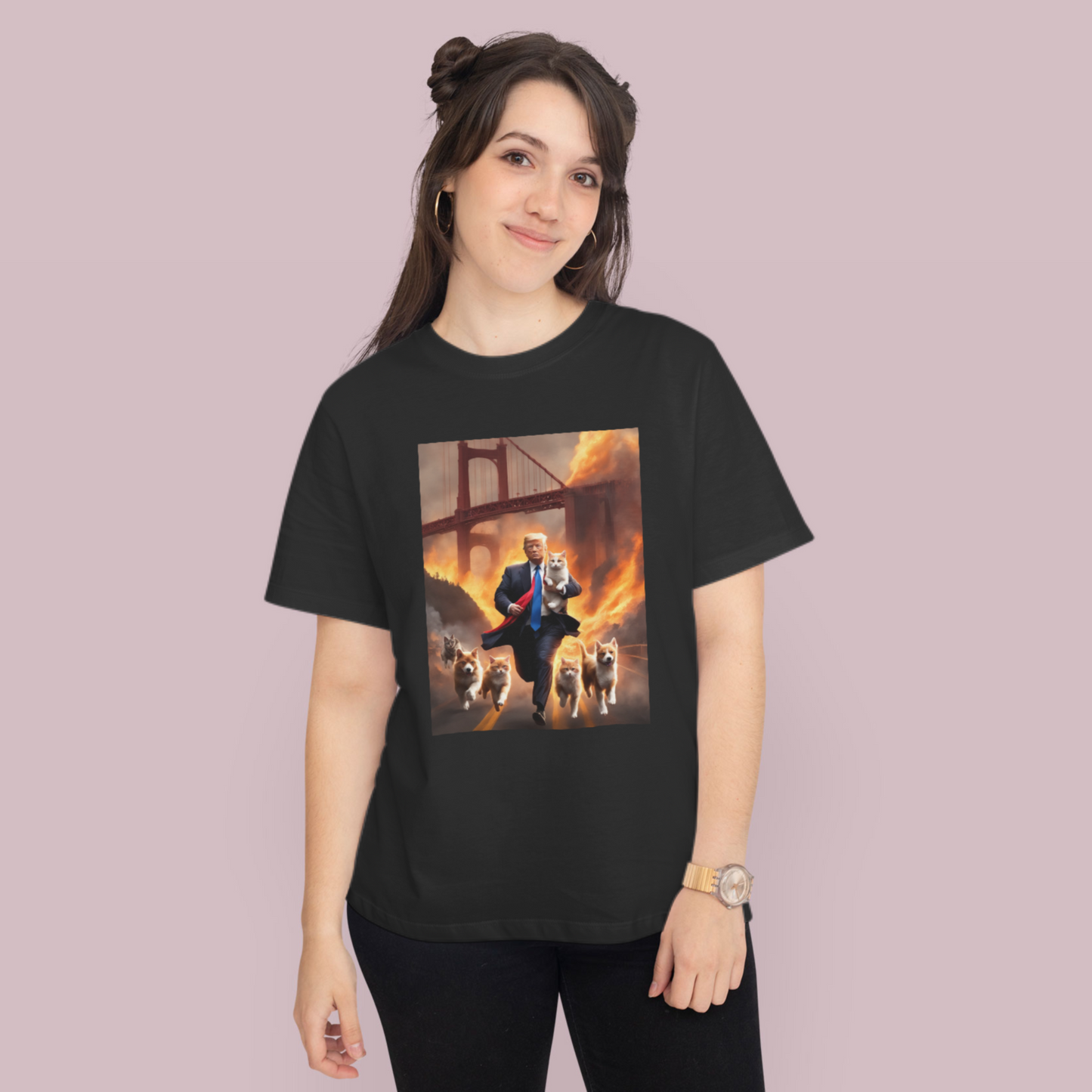 Trump Saving Animals at the Golden Gate Bridge, San Francisco Funny T-Shirt