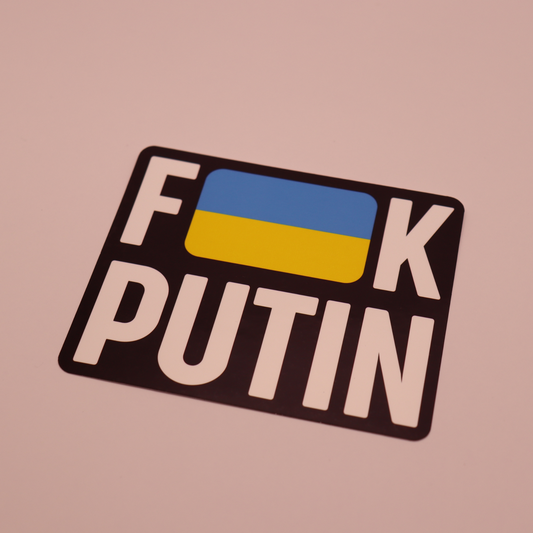 Fuck Putin Sticker, Ukrainian Flag Laptop Stickers