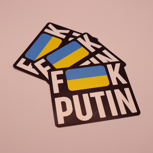Fuck Putin Stickers Pack of 3, Ukrainian Flag Laptop Sticker