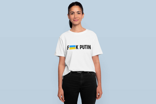 F**k Putin Support Ukraine Women's T-Shirt, White