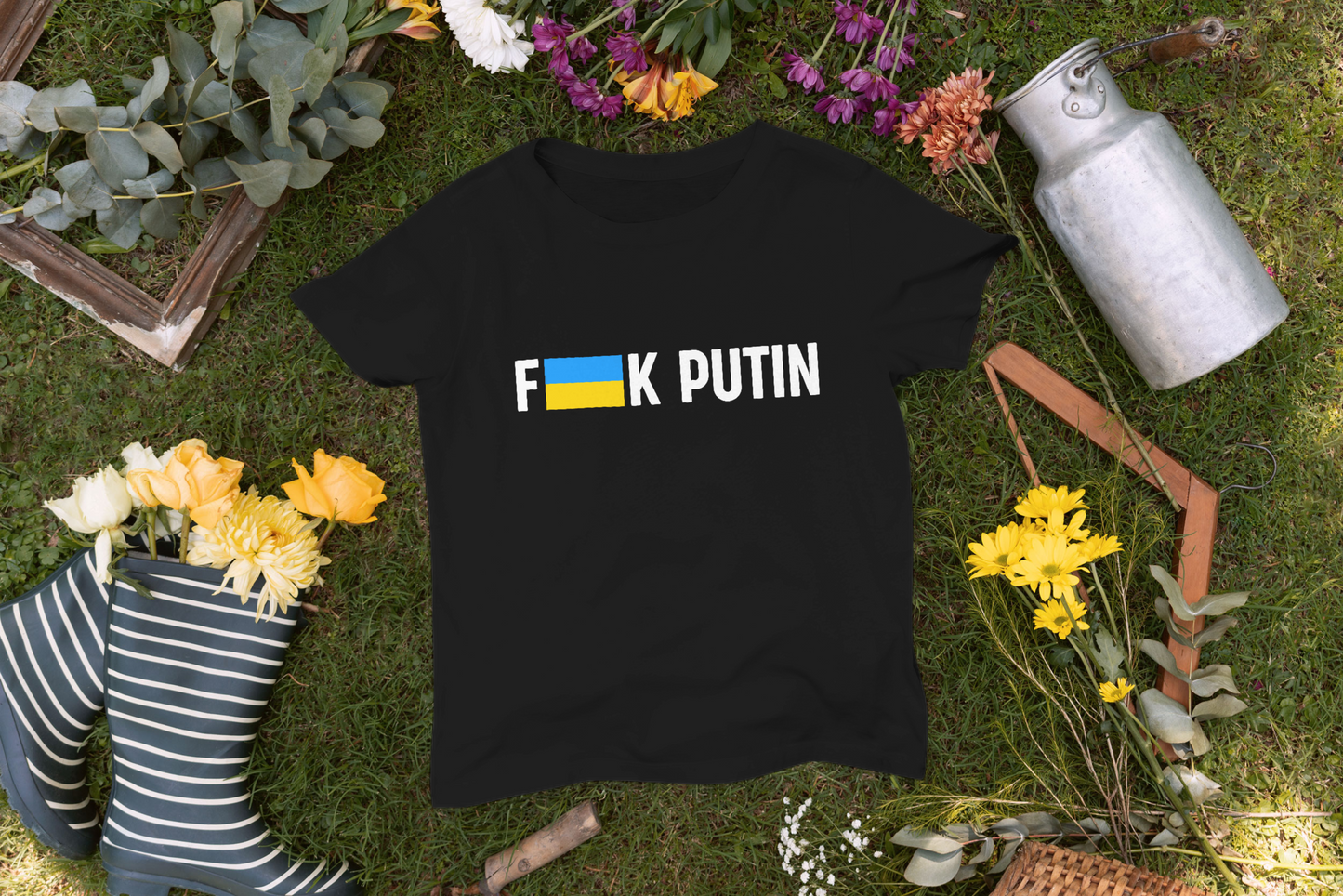 F**k Putin Support Ukraine Men's T-Shirt, Black