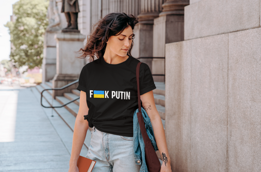 F**k Putin Support Ukraine Women's T-Shirt, Black