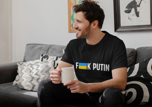 F**k Putin Support Ukraine Men's T-Shirt, Black