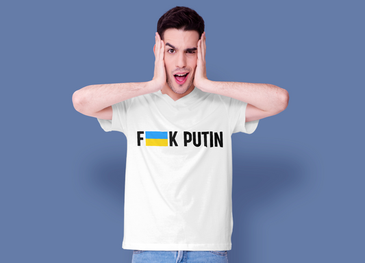 F**k Putin Support Ukraine Men's T-Shirt, White