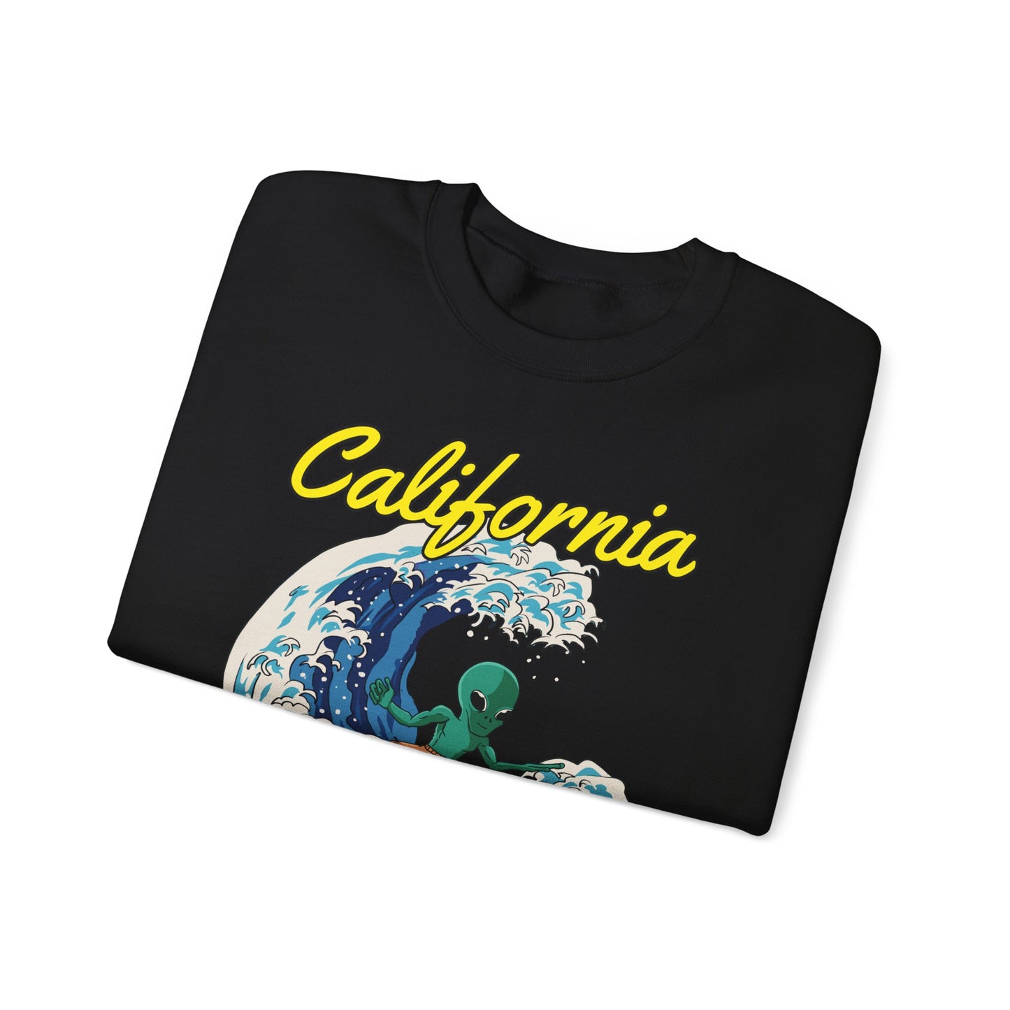 Alien Surfing in San Francisco, California Crewneck Sweatshirt