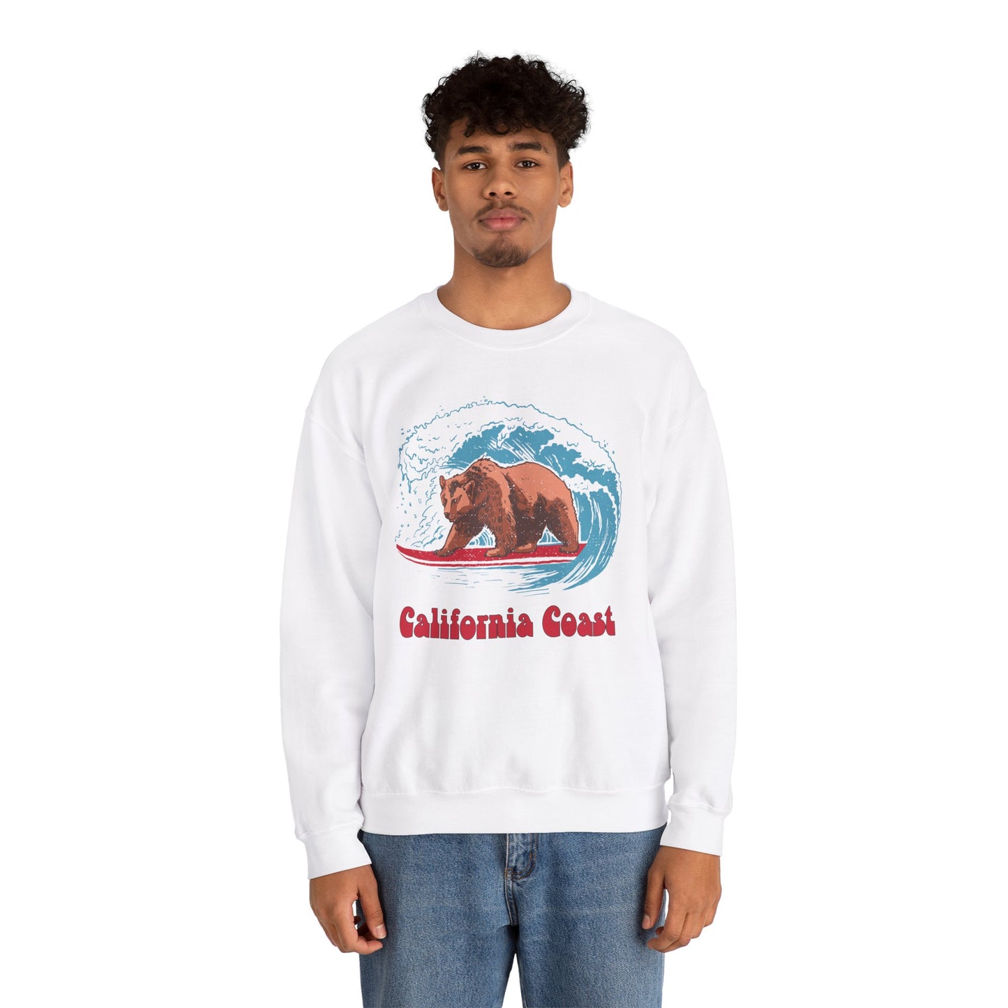 California Coast Surfing Bear Unisex Sweatshirt