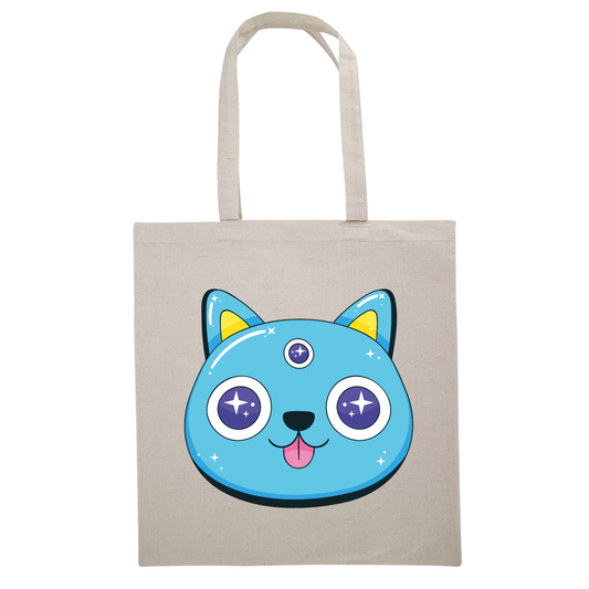 Happy Cat with Third Eye Canvas Tote Bag