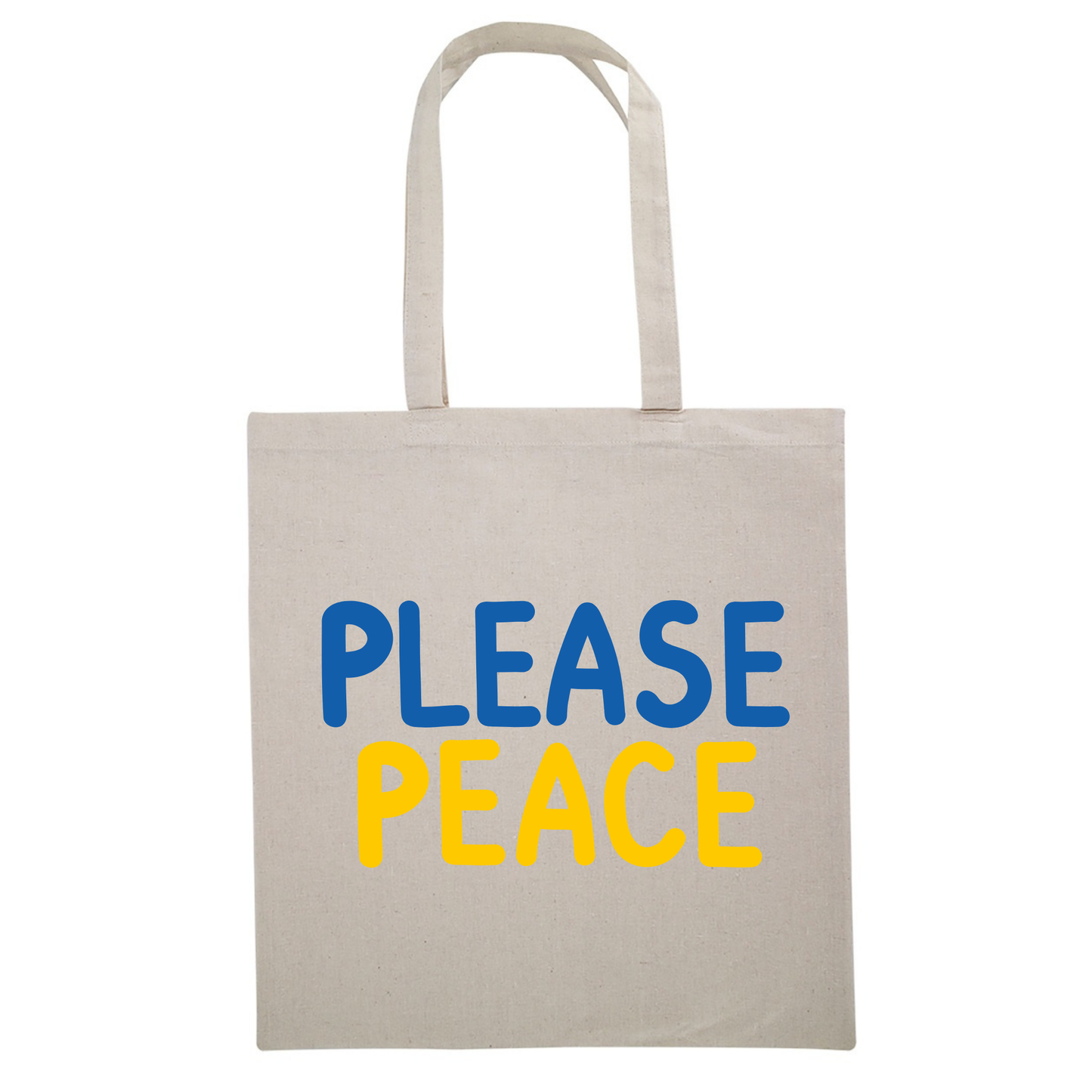 Peace Please Ukrainian Colors Canvas Tote Bag