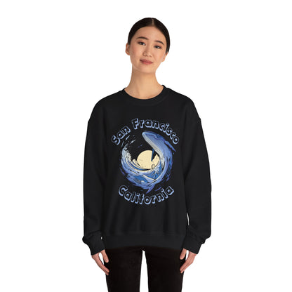 Pacific Wave San Francisco Sweatshirt with Ocean Whale