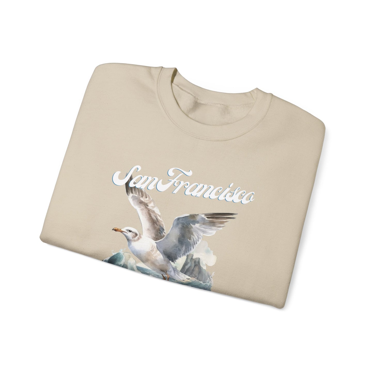 San Francisco Seagull, Coastal Vibes Crewneck Sweatshirt