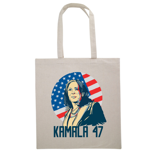 Kamala 47 American Flag Canvas Tote Bag