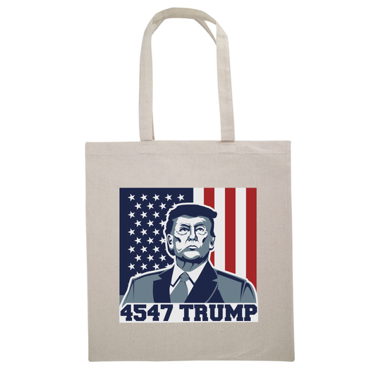 Trump 4547 American Flag Canvas Tote Bag