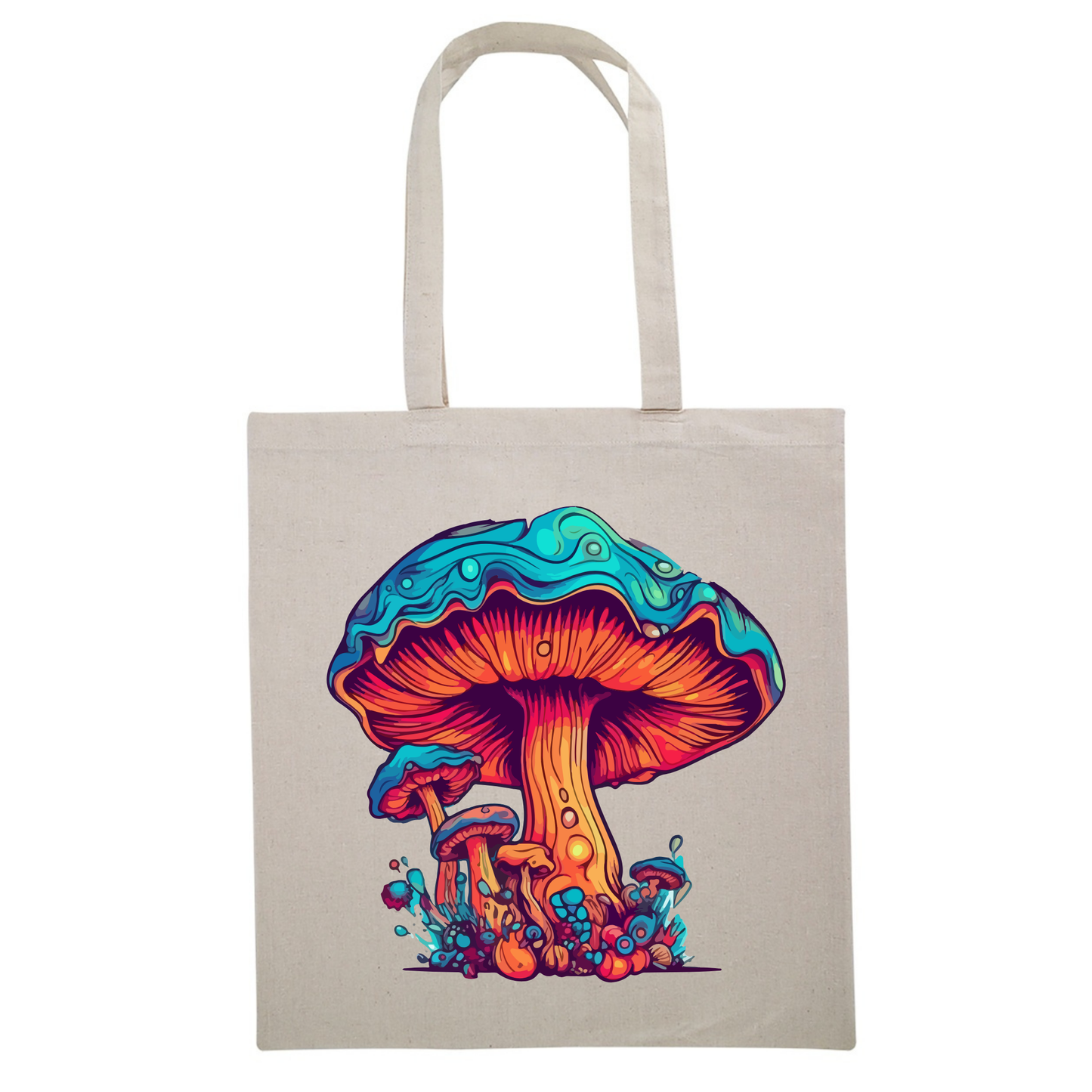 Blue Mushrooms Canvas Tote Bag