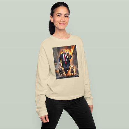 Trump Saving Pets from Fire in Brooklyn, New York Funny Sweatshirt