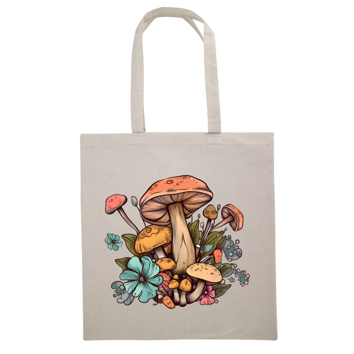 Orange Mushrooms Canvas Tote Bag