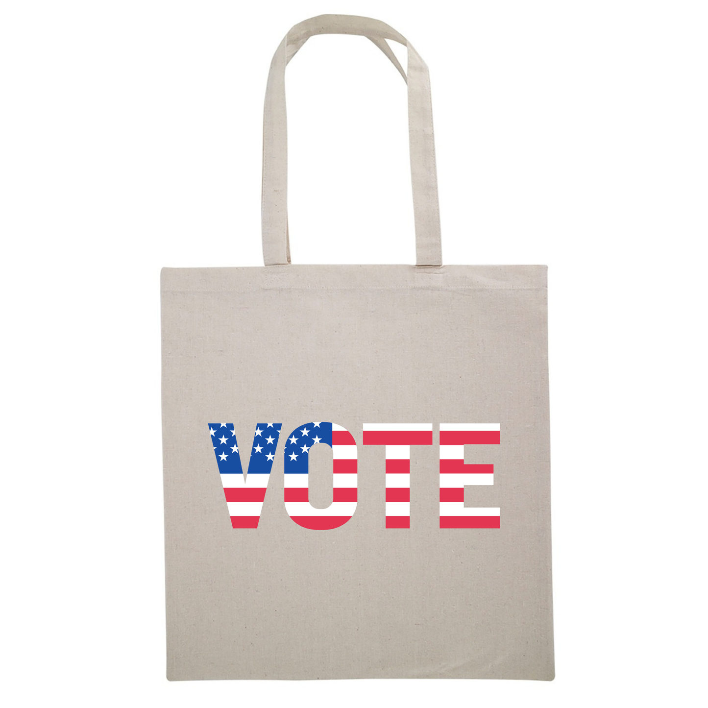 Vote American Flag Font Canvas Tote Bag