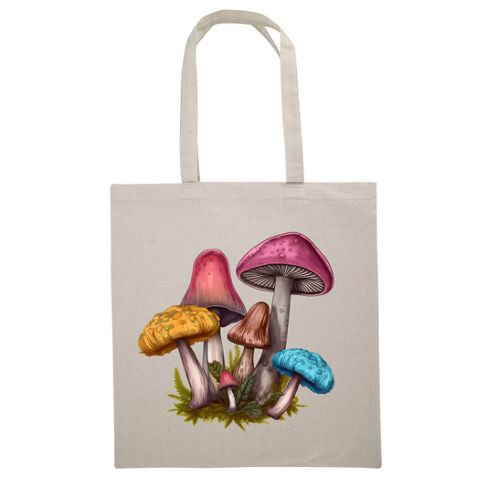 Hallucinogenic Mushrooms Animated Painting Canvas Tote Bag