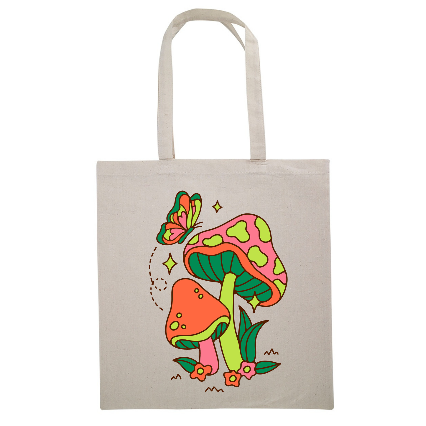 Animated Mushrooms Canvas Tote Bag