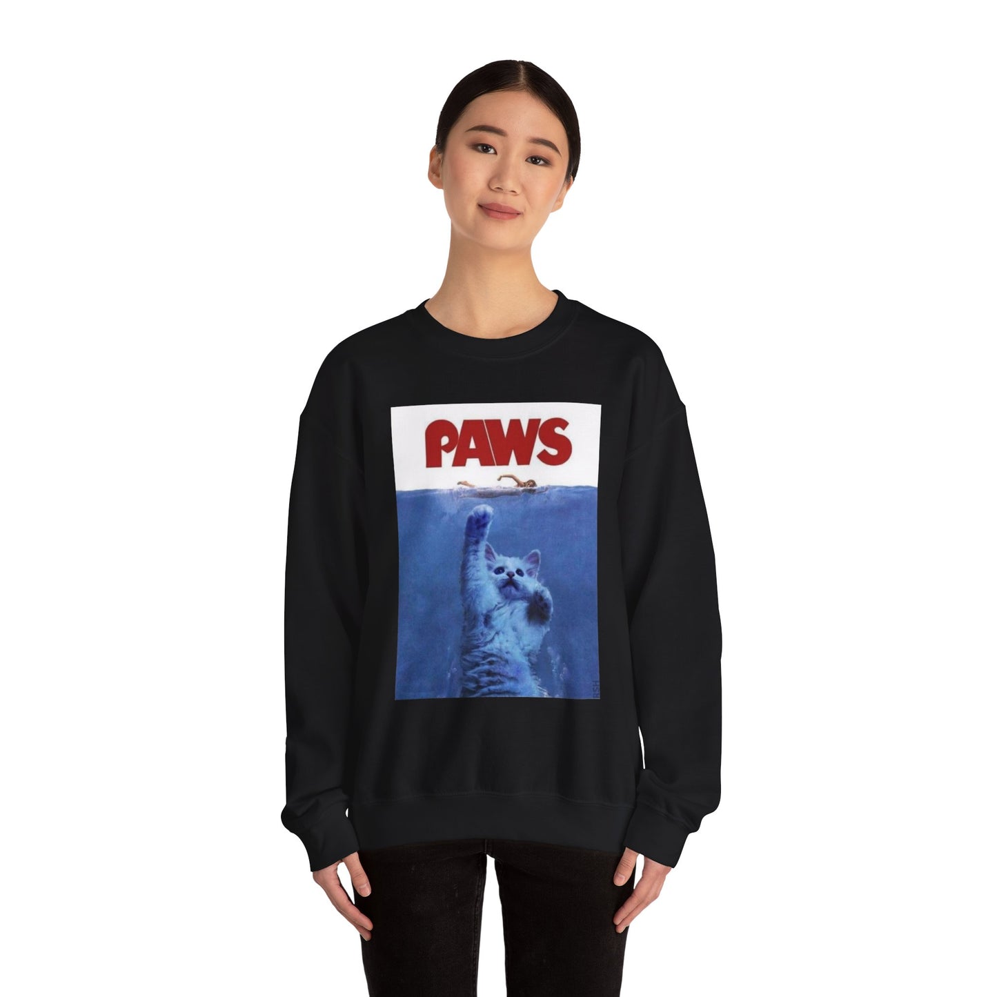 Funny Cat 'PAWS' Crewneck Sweatshirt