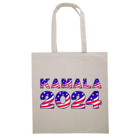 Kamala 2024 Patriotic Canvas Tote Bag