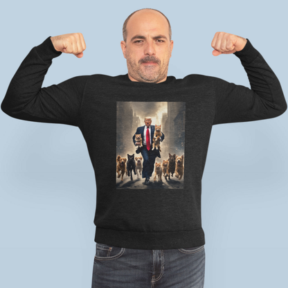 Trump Saving Kittens and Dogs in NYC, New York Funny Sweatshirt