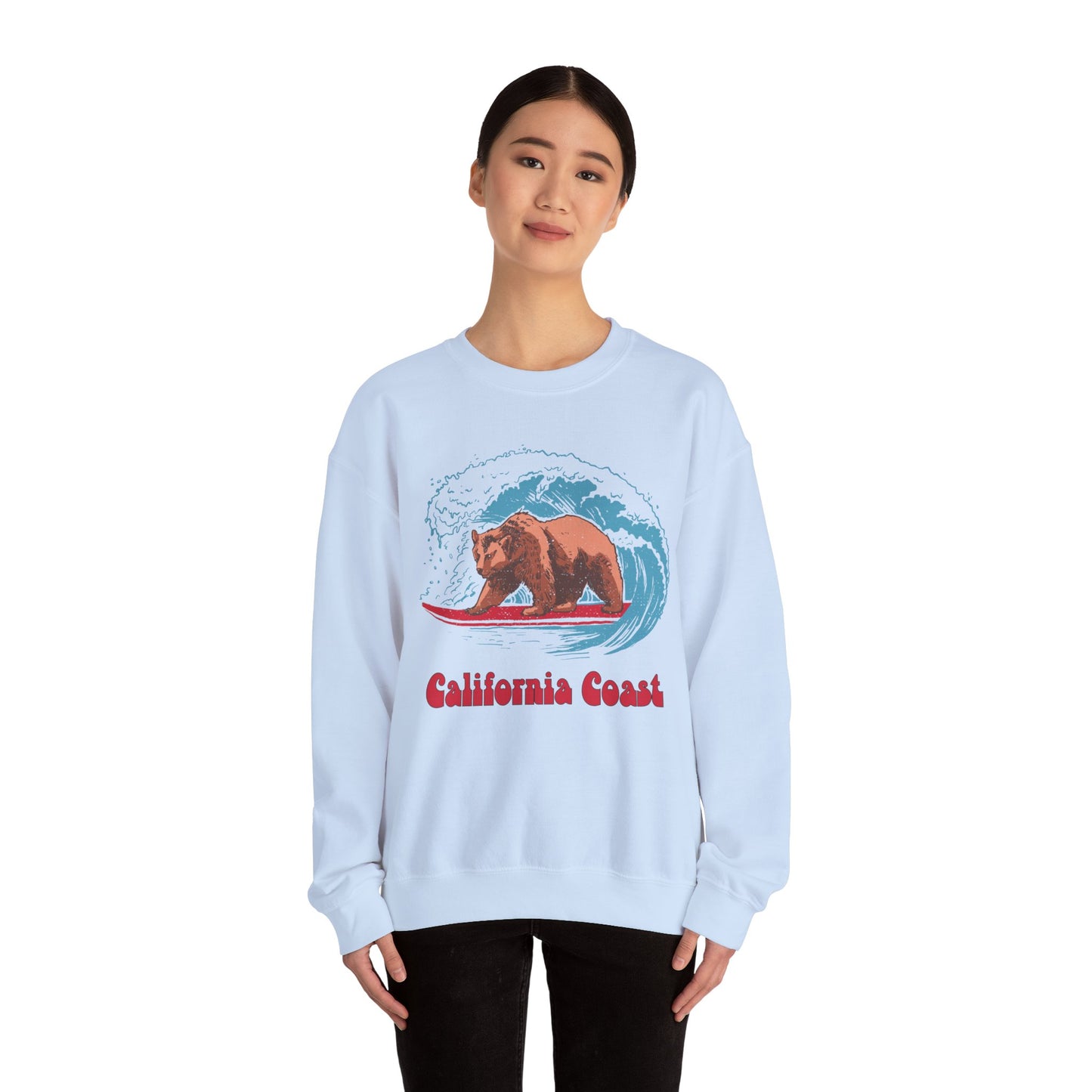 California Coast Surfing Bear Unisex Sweatshirt